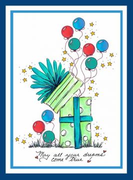 Balloons in a Present Card